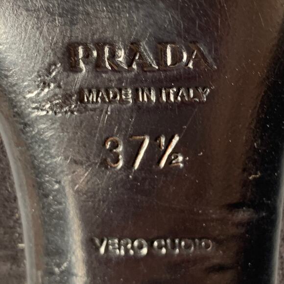 PRADA Size 7.5 Black Suede Beaded Embellishment Heels Pumps - Picture 8 of 9